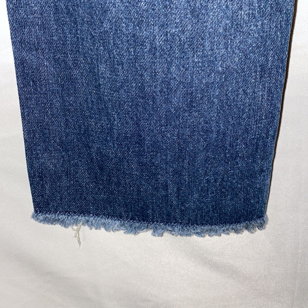 Zara Z1975 Denim Distressed Ripped Raw Hem Boyfriend Jeans Size 4 - Picture 12 of 13
